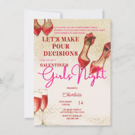 Valentiness Girls Night party Inbjudningar