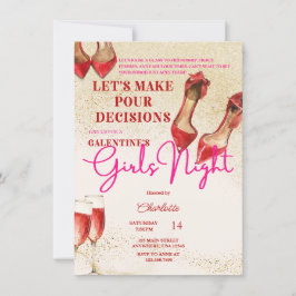 Valentiness Girls Night party Inbjudningar