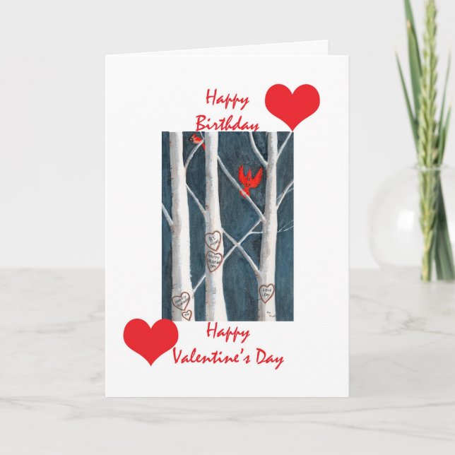 Valentinfödelsedag Helgkort (Framsida)