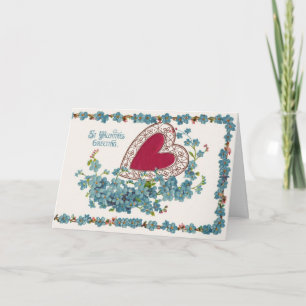 Valentinhälsning med hjärta helgkort
