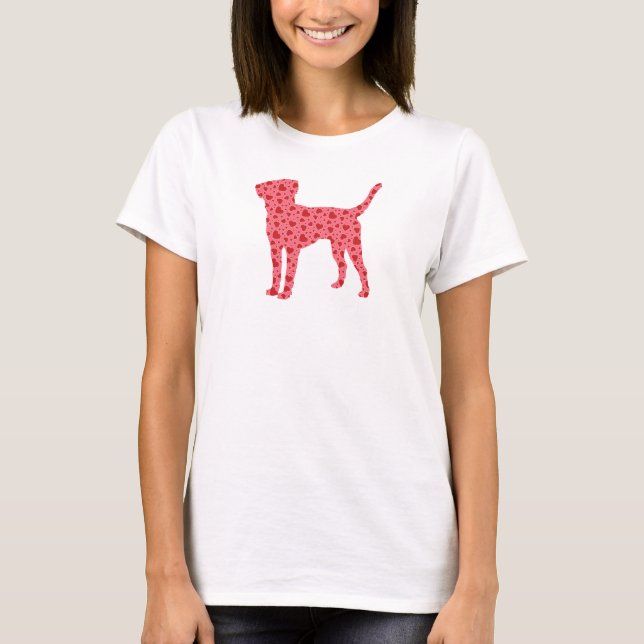 ValentinhjärtaLabrador Retriever Tee Shirt (Framsida)
