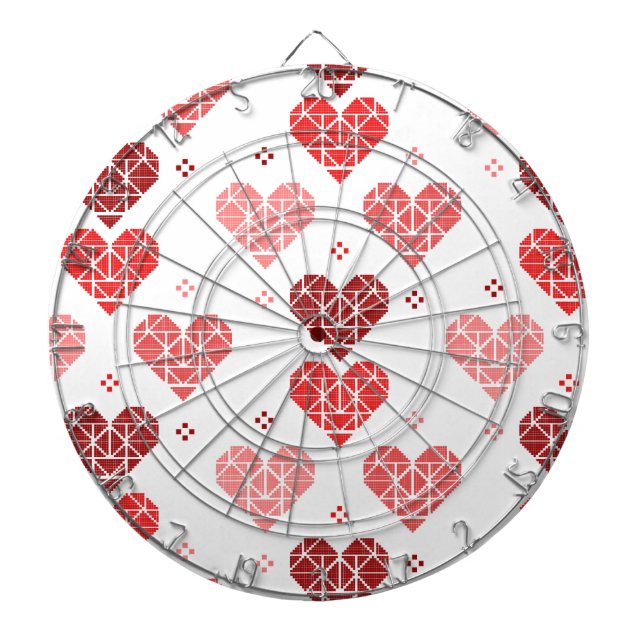 Valentinhjärtamönster Darttavla (Framsidan)