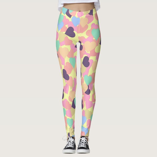 valentinhjärtor leggings (Framsida)