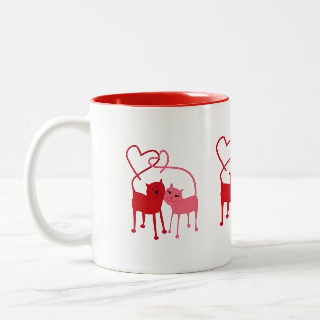 Valentinkatter - dryckmugg Två-Tonad mugg (Vänster)