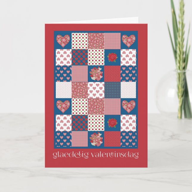 Valentinkort Dansk Hälsning, Hearts, Ro Helgkort (Framsida)