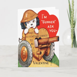 Valentinkort för militär Valp Helgkort