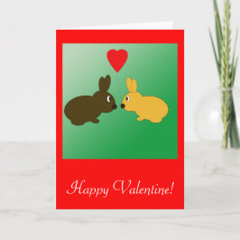 Valentinkort för två kaniner helgkort