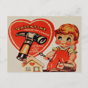 Valentinkort för vintage Retro Handyman Helg Vykort