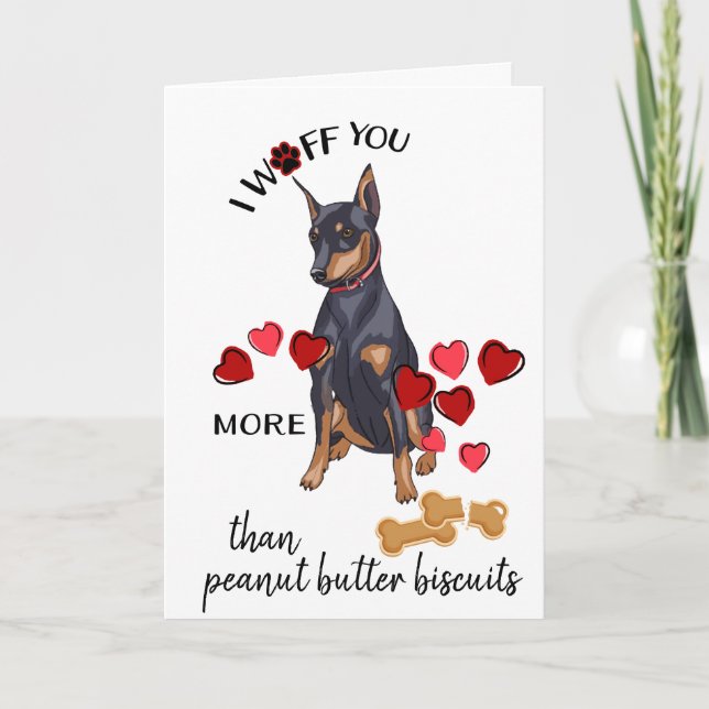 Valentinkort från din Doberman Hund Kärlek du Helgkort (Framsida)