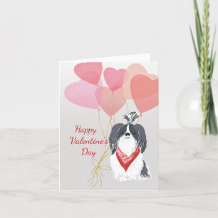 Valentinkort från dina Grått Shih Tsu-ballonger Helgkort