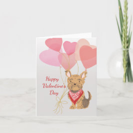 Valentinkort från dina Yorkie- och Red-ballonger Helgkort