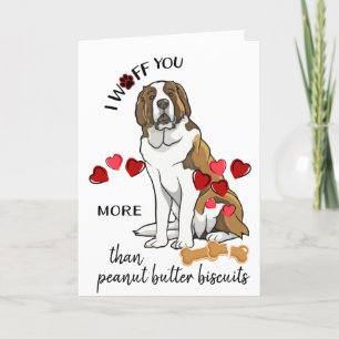 Valentinkort från Saint Bernard Hund Kärlek Helgkort