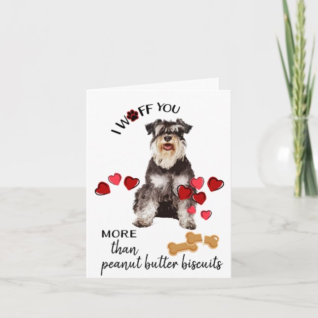 Valentinkort från Schnauzer Hund Kärlek Helgkort (Framsida)