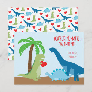 Valentinkort i dinosauriklass - T-Rex Helg Vykort