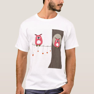 Valentinkort med ugglapar t shirt