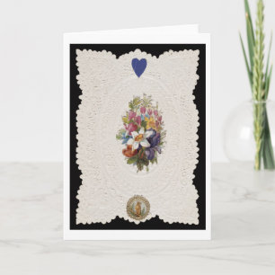 Valentinkort som visar blommor, c.1840 (färg l helgkort