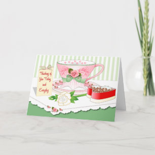 Valentinkortet - Teakopp, boxas av choklader & Helgkort