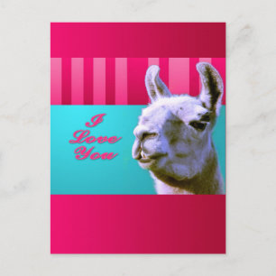 Valentinllamaen som jag älskar dig, är min rosa helg vykort