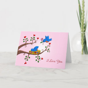 Valentinlove birds helgkort