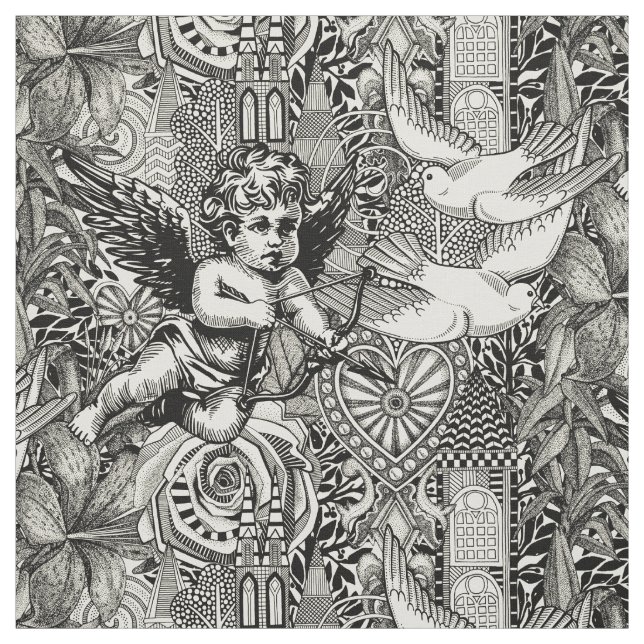 valentinmaximalism svart pärla tyg (Provkarta)