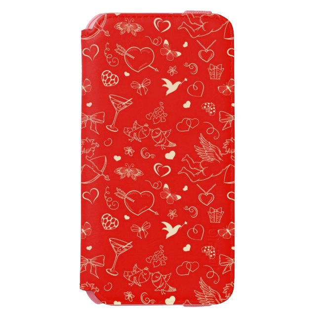Valentinmönster 2 incipio iPhone wallet skal (Folio Framsidan)