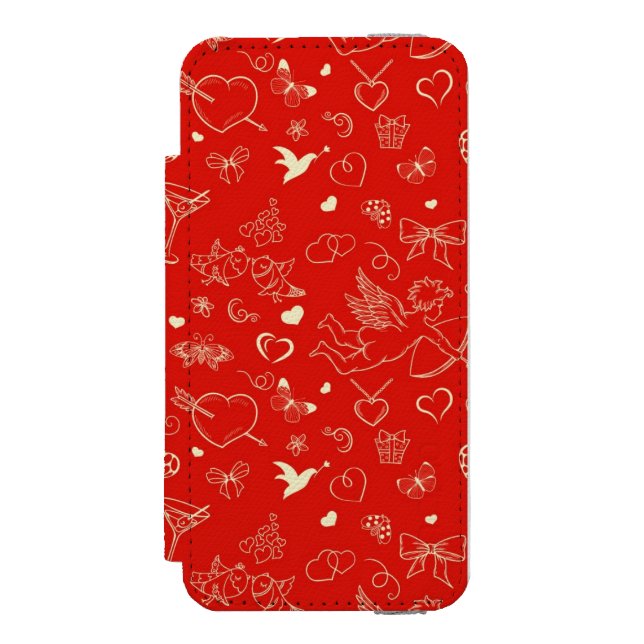 Valentinmönster 2 incipio iPhone wallet skal (Folio Framsidan)