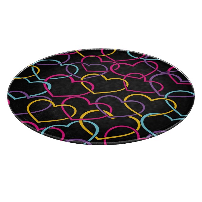 Valentinmönster med färghjärtor (Hörn)