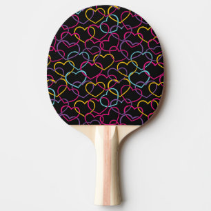 Valentinmönster med färghjärtor pingisracket