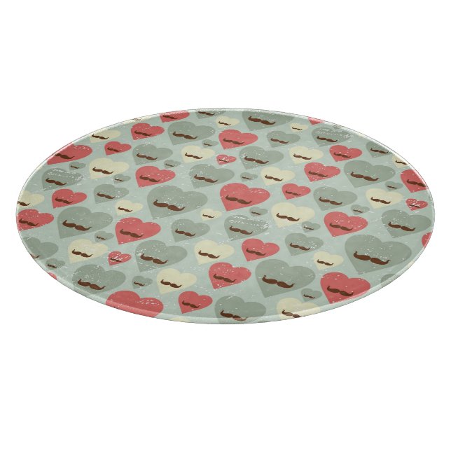 Valentinmönster med hjärta och mustasch (Hörn)