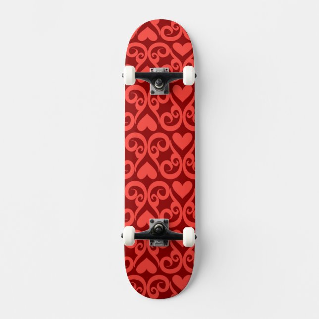 Valentinmönster Old School Skateboard Bräda 21,6 Cm (Framsida)