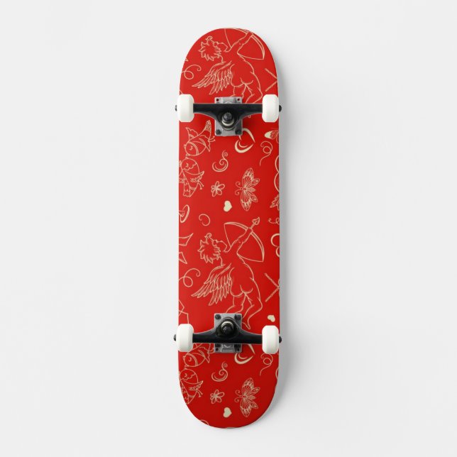 Valentinmönster Skateboard Bräda 21,5 Cm (Framsida)