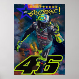 valentino rossi, moto gp legend, doktorn 46, poster