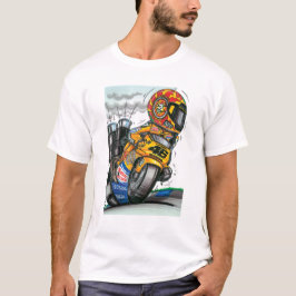 Valentino Rossi pilote de course en caricature T Shirt