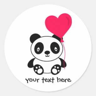 ValentinPanda Runt Klistermärke