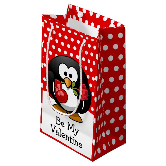 Valentinpingvin med choklad och rosor (Framsidan Vinklad)