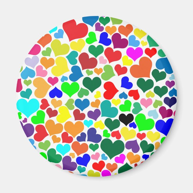 valentinregnbågshjärtan magnet (Framsidan)