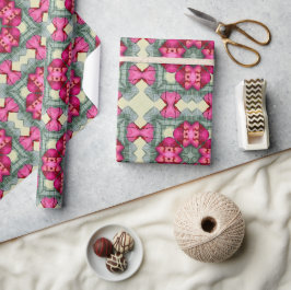 Valentinröda hjärtan romantik abstrakt mönster 4 presentpapper