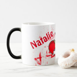 Valentinrött hjärta med björn magisk mugg