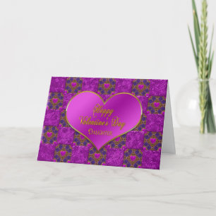VALENTINS DAG - DAUGHTER - HJÄRTOR - FUCHSIA HELGKORT