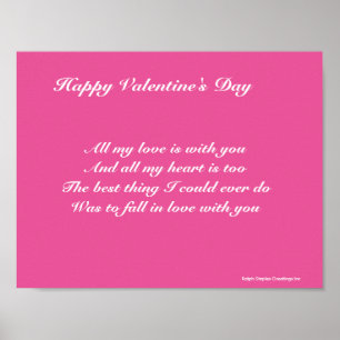 valentins dag dikt för ett älskare poster