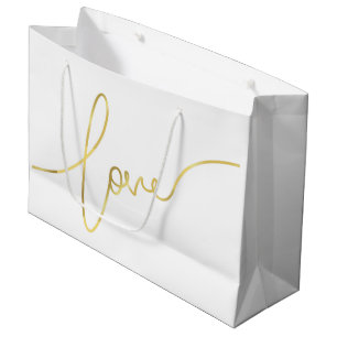 VALENTINS DAG FAUX GOLD FOIL KÄRLEK SCRIPT