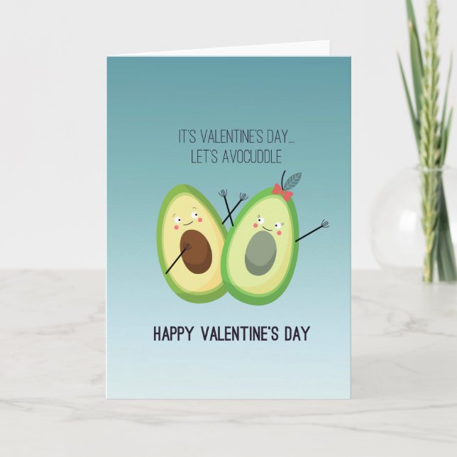 VALENTINS DAG LÅT OSS AVOCUDDLE | GREETING CARD HELGKORT (Framsida)