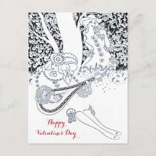 VALENTINS DAG ROMANTIK,RUMÄNT ÄLSKARE I NATUR HELG VYKORT