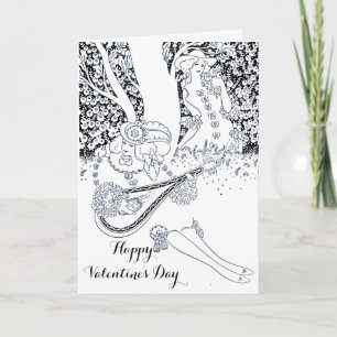 VALENTINS DAG ROMANTIK,RUMÄNT ÄLSKARE I NATUR HELGKORT