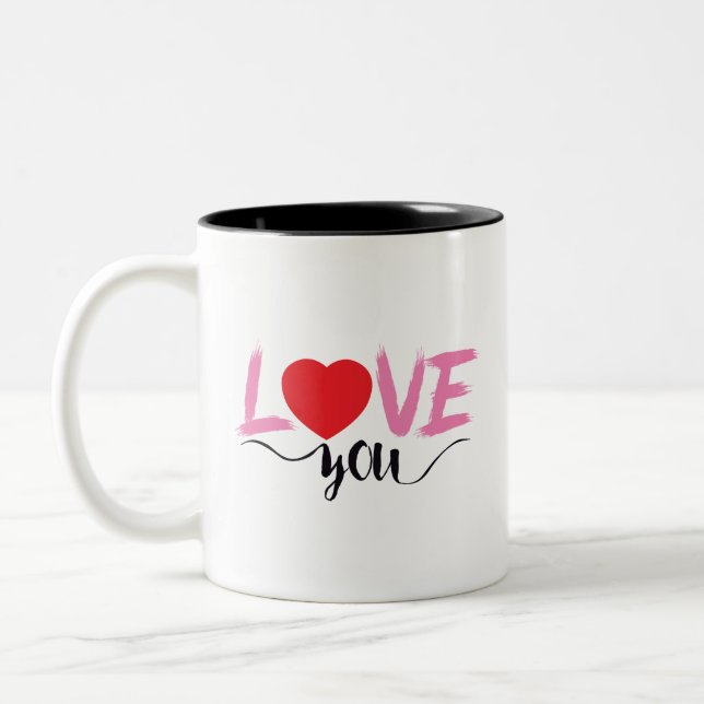 valentins dag Två-Tonad mugg (Vänster)