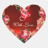 VALENTINS DAGHJÄRTA MED ROSA ROS MONOGRAM