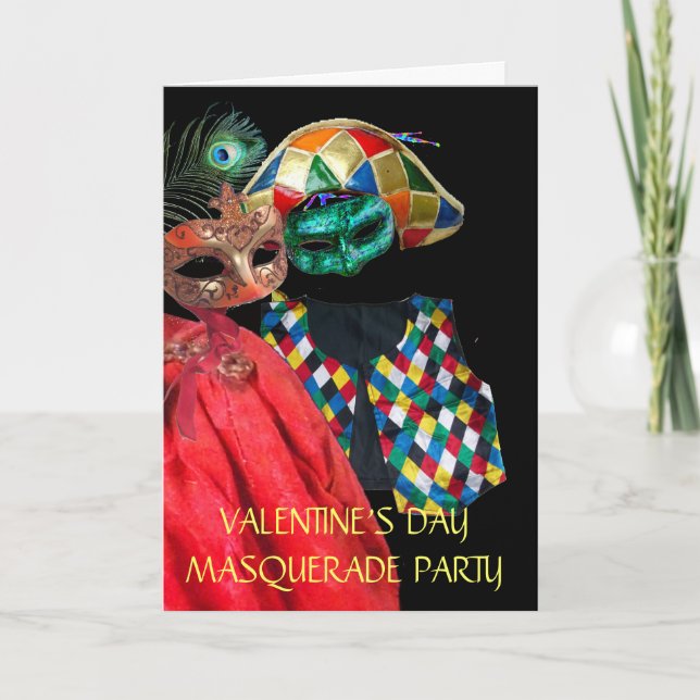 VALENTINS DAGLIGA MASQUERADE MASKS,HARLEQUIN COSTU HELGKORT (Framsida)