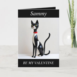 VALENTINS DAGLIGA Mid Century Cat, redigerbart kor Helgkort