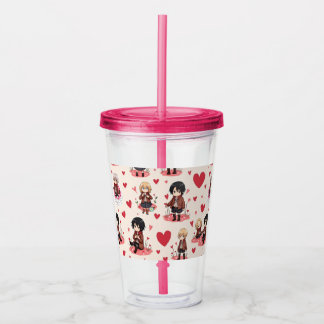 VALENTINS DAGS ANIME CLEAR TUMBLER TAKE AWAY MUGG