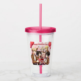 VALENTINS DAGS ANIME CLEAR TUMBLER TAKE AWAY MUGG